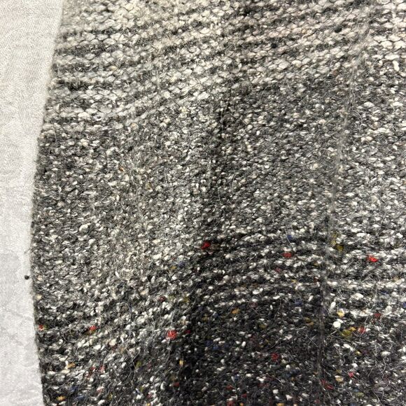 Vintage Sweater Wool Blend Turtle Neck XL Gray Striped Chunky Baxter Wells - Picture 4 of 12